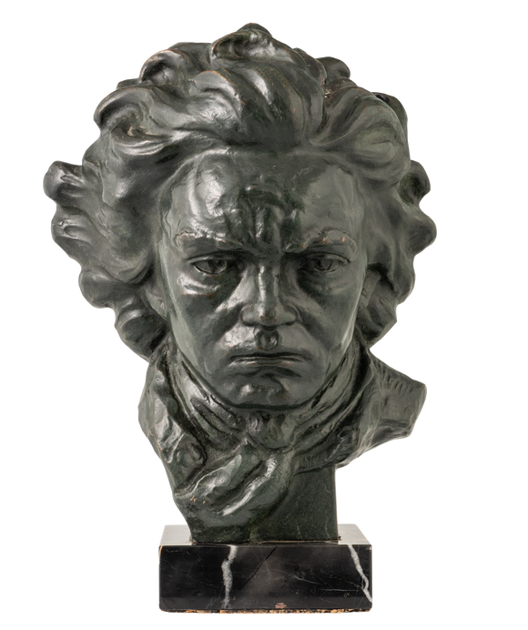 Bronze Bust of Beethoven Signed C. Andrea