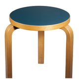 Alvar Aalto Teal Linoleum Three Leg Stool 1950's