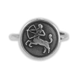 David Andersen Sterling Silver Zodiac Ring Sagittarius Resizable