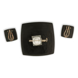 HH Denmark Original Brooch and Earring Set Black & White