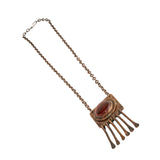 Rafael Canada Modernist Pendant Necklace in Copper with Orange Glass Stone