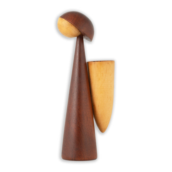 Teak Match Holder by G. Rath Vejle, Denmark, Large