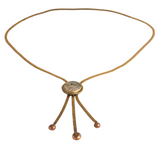 Rafael Canada Modernist Trudy Necklace in Brass with Clear Glass Stone